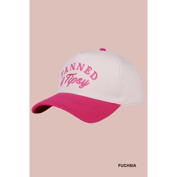 Tanned and Tipsy Embroidered Baseball Hat - New - Picture 2 of 8